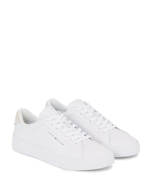 Tommy Hilfiger White Court Leather Trainers for men