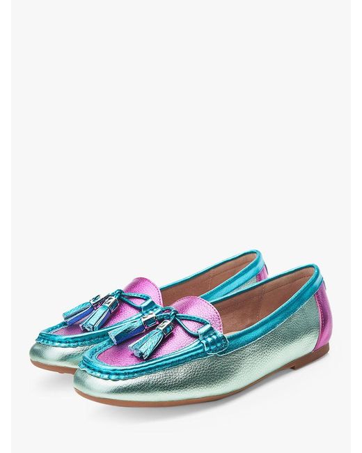Moda In Pelle Blue Famina Leather Loafers