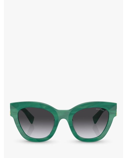 Miu Miu Green Mu 01ys Square Sunglasses