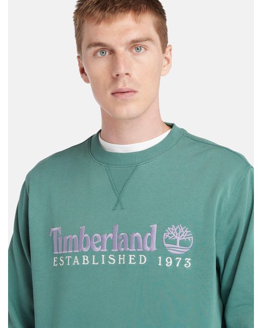 Timberland Green Embroidered Logo Crew Jumper for men