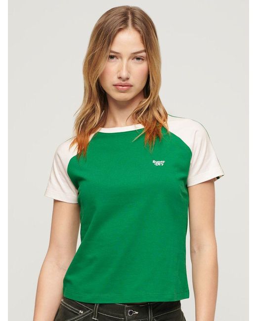 Superdry Green Essential Organic Cotton Logo Retro T-shirt