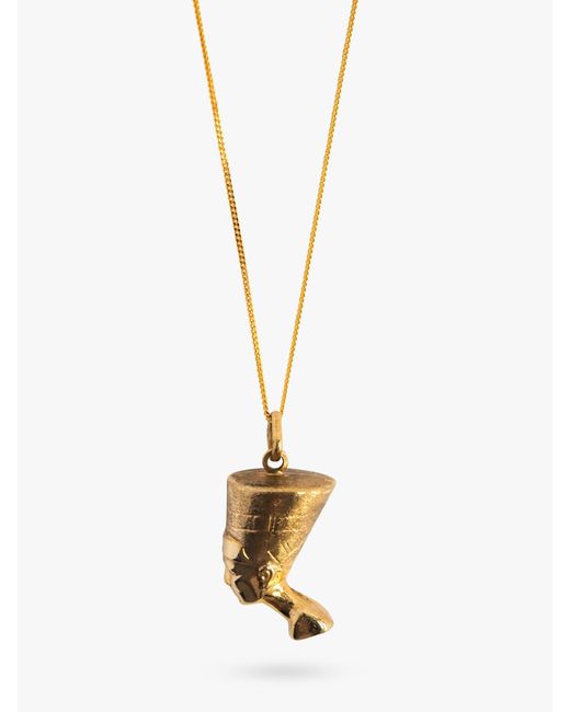 L & T Heirlooms Metallic Second Hand 9ct Yellow Gold Nefertiti Pendant Necklace