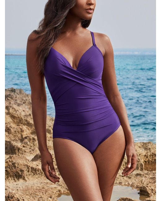 Miraclesuit Purple Rock Solid Swimsuit