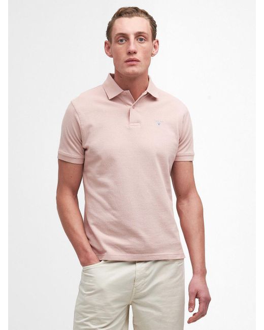 Barbour Pink Sports Pique Polo Shirt for men