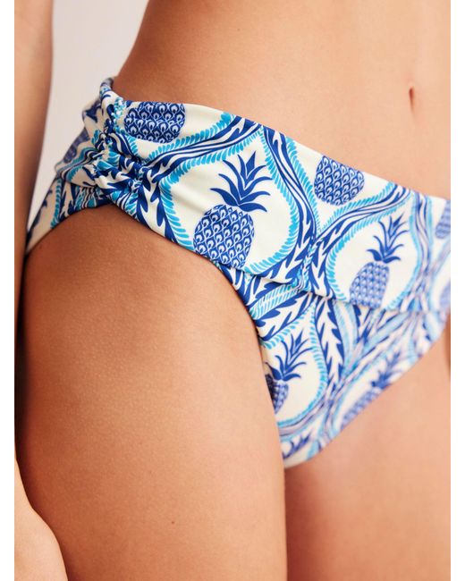 Boden Blue Levanzo Pineapples Fold Bikini Bottoms