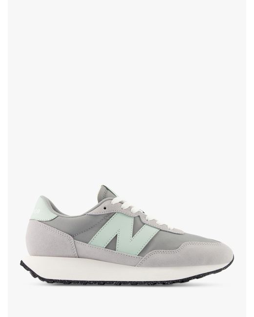 New Balance White 237 Suede Mesh Trainers