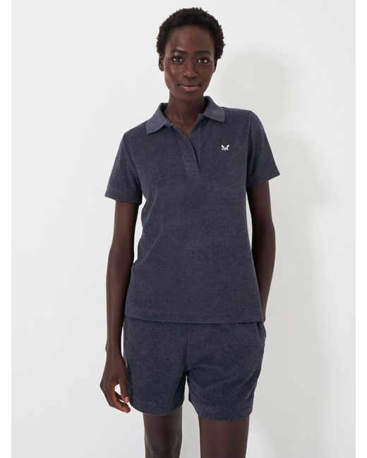 Crew Blue Towelling Polo Top