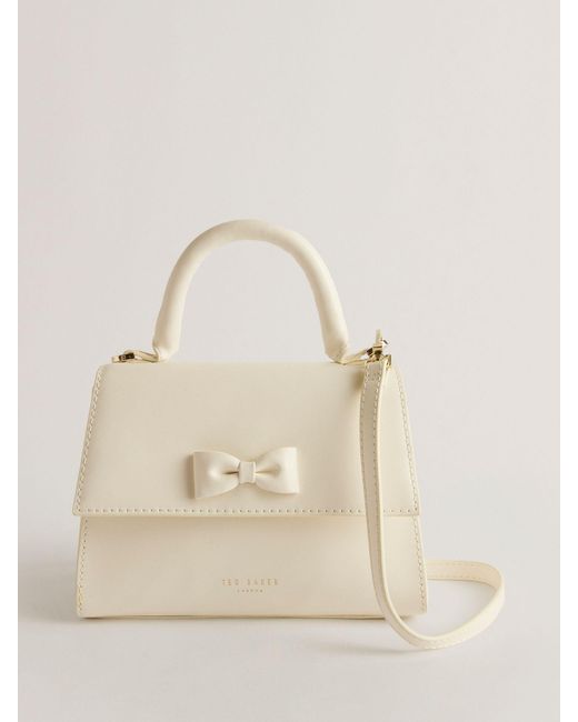 Ted Baker Natural Baelli Bow Detail Mini Top Handle Leather Bag