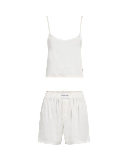 Calvin Klein White Cami & Shorts Pyjama Set