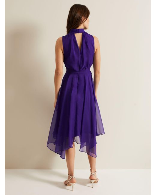 Phase Eight Purple Lucinda High-low Midi Dress