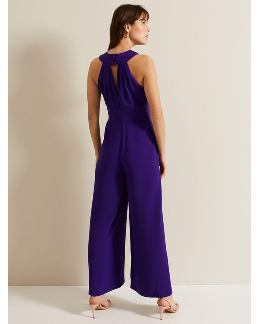 Phase Eight Purple Giorgia Crossover Neck Jumpsuit