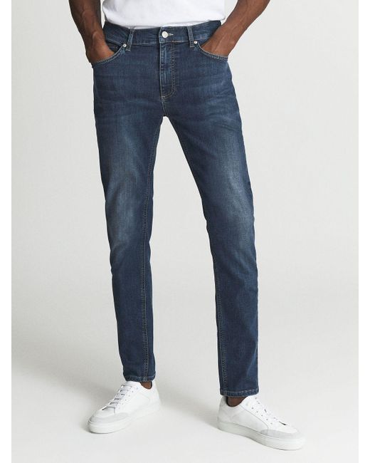 Reiss Blue James Jersey Slim Fit Jeans for men