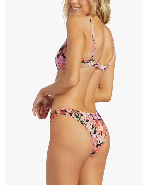 Billabong Brown Sol Searcher Floral Print Bikini Top