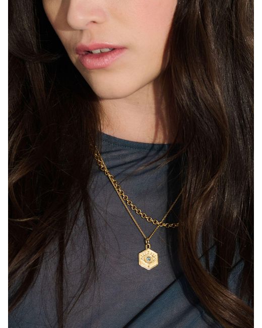 Rachel Jackson Metallic Personalissed Protective Evil Eye Necklace