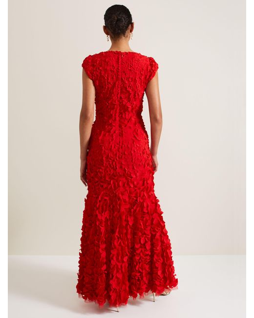 Phase Eight Red Charlene Ruffle Maxi Dress