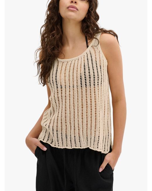My Essential Wardrobe Natural Diva Knitted Scoop Neck Tank Top