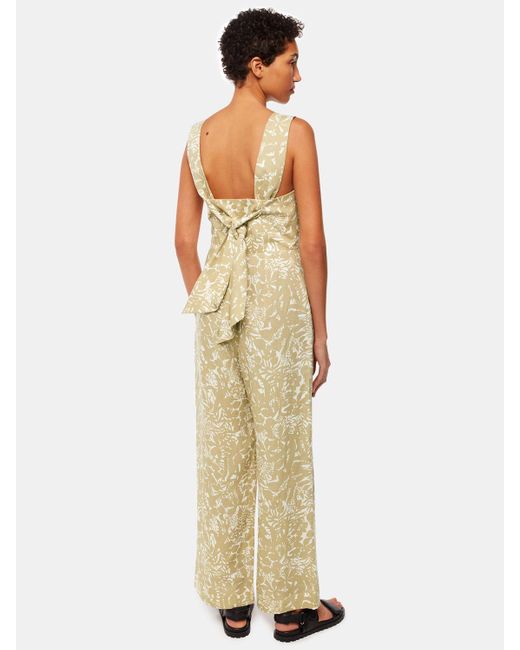 Whistles Natural Tropical Leaves Jumpsuit
