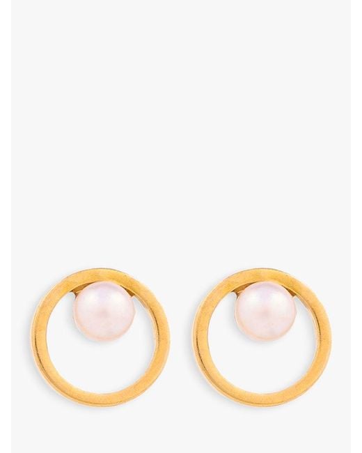 Susan Caplan Metallic Faux Pearl Circle Stud Earrings