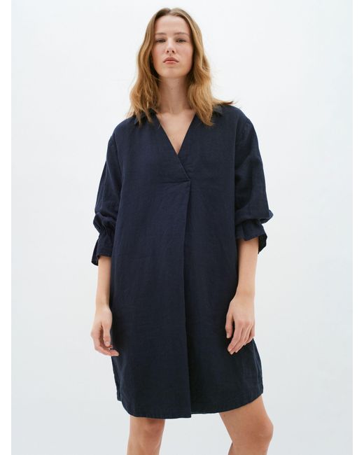 Inwear Blue Peg 3/4 Sleeve Loose Fit Dress