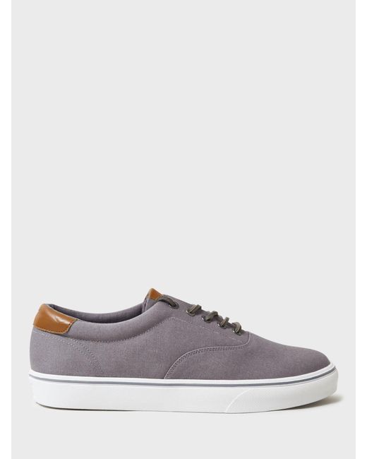 Crew Gray Oxford Canvas Trainers for men