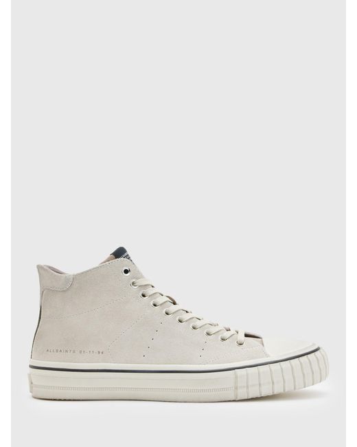 AllSaints Natural Lewis Leather High Top Trainers for men