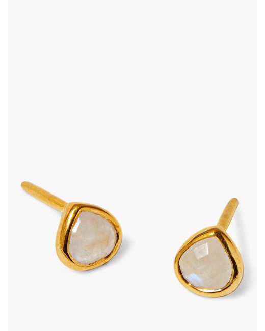 Orelia Metallic Luxe Semi Precious Moonstone Teardrop Stud Earrings