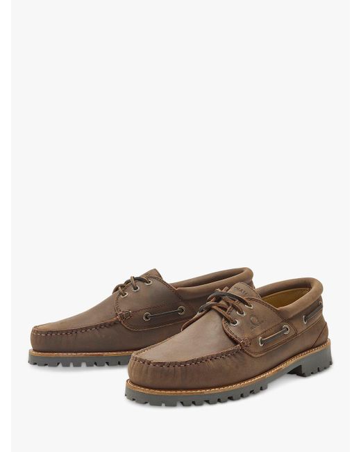 Chatham Brown Sperrin Leather Boat Shoes for men