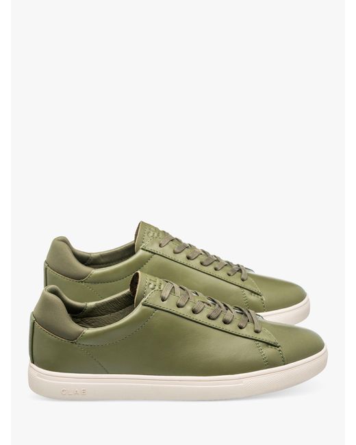 CLAE Green Bradley Essentials Leather Trainers for men