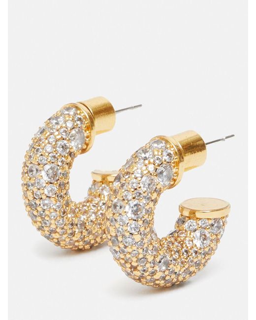 Jigsaw Metallic Diamante Encrusted Hoop Earrings