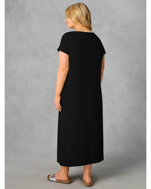 Live Unlimited Black Curve Petite Jersey Maxi T-shirt Dress