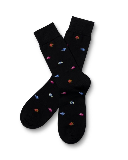 Charles Tyrwhitt Black Tropical Fish Socks for men