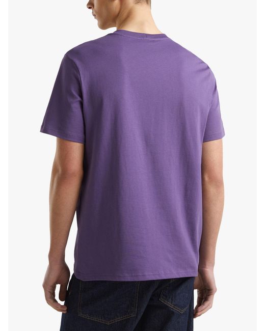 Benetton Purple Short Sleeve T-shirt for men