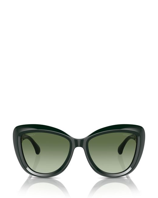 Chanel Cat Eye Sunglasses Ch5517 Green Vendome/green Gradient