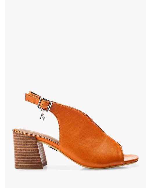 Moda In Pelle Brown Lonnia Leather Block Heel Sandals