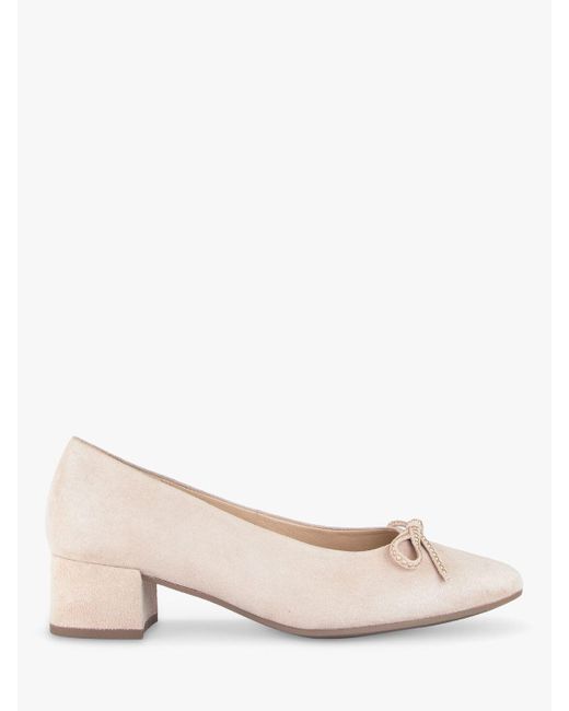 Gabor Pink Hurworth Suede Bow Detail Pointed Court Shoes