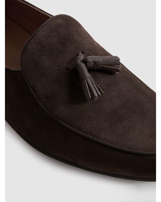Reiss White Harry Leather Tassel Loafers for men