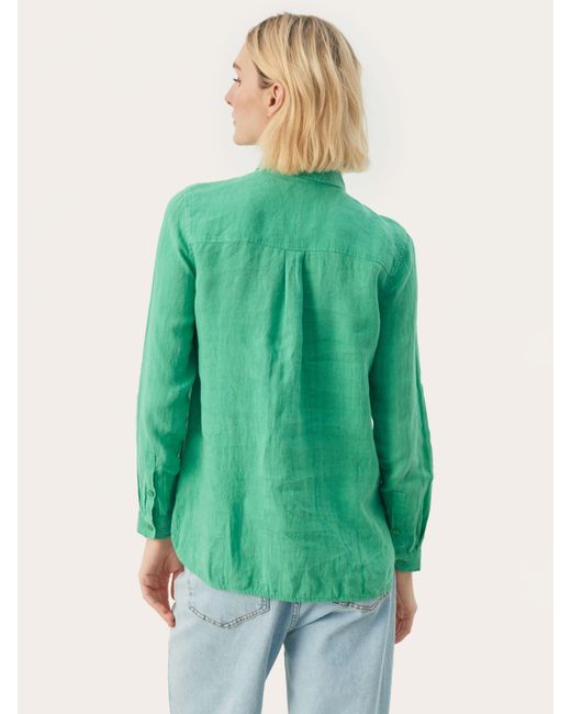 Part Two Green Kivas Linen Regular Fit Long Sleeve Shirt