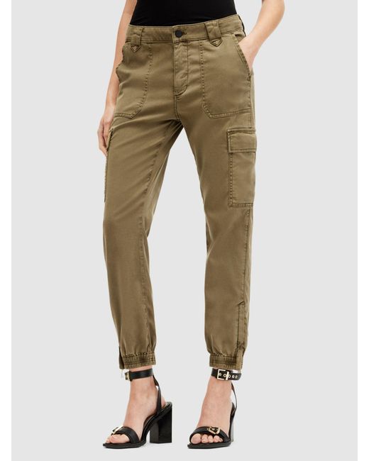 AllSaints Natural Nola Zip Hem Cargo Trousers