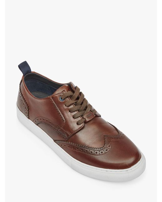 Pod Brown Foley Leather Brogue Trainers for men