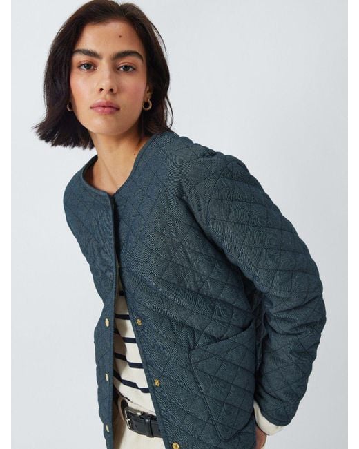 Barbour Blue Tomorrow's Archive Selma Quilted Collarless Jacket