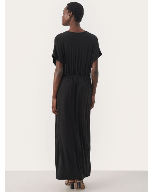 Part Two Black Griet Short Sleeve V-neck Maxi Dress