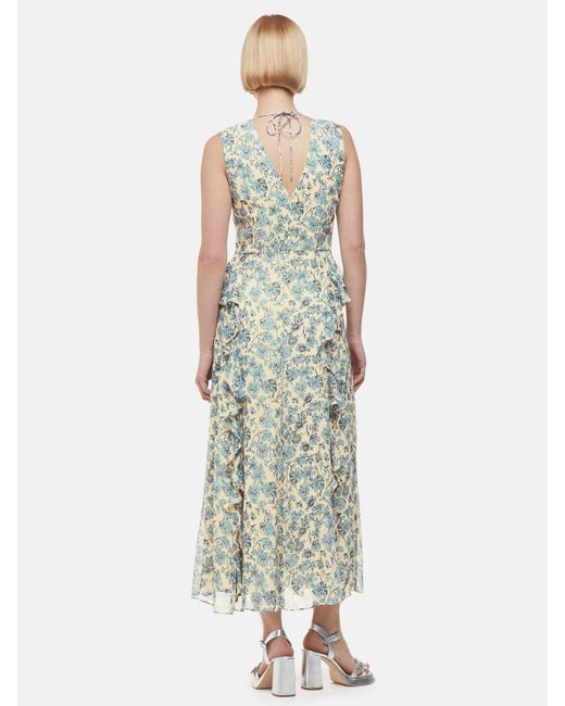 Whistles Green Shaded Floral Nellie Maxi Dress