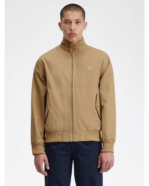 Fred Perry Natural Cord Harrington Jacket for men