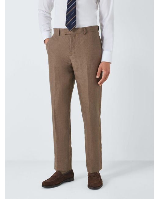 John Lewis Natural Cambridge Linen Regular Fit Trousers for men