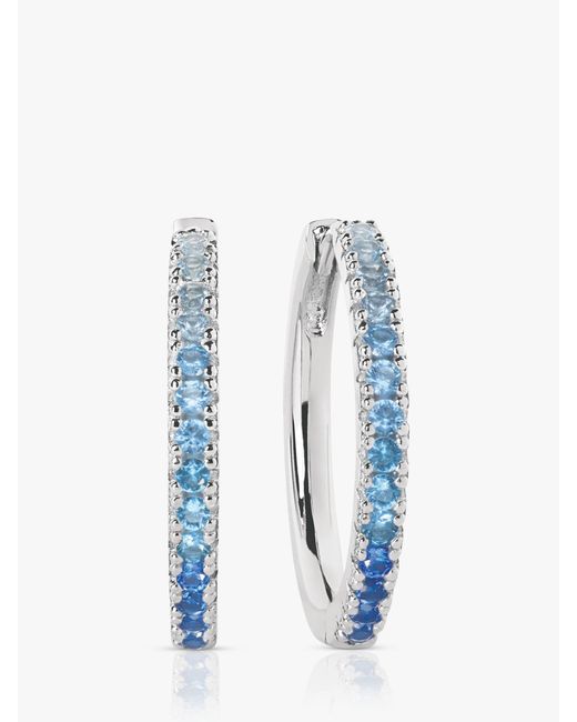 Sif Jakobs Jewellery Blue Ellera Grande Gradient Cubic Zirconia Hoop Earrings