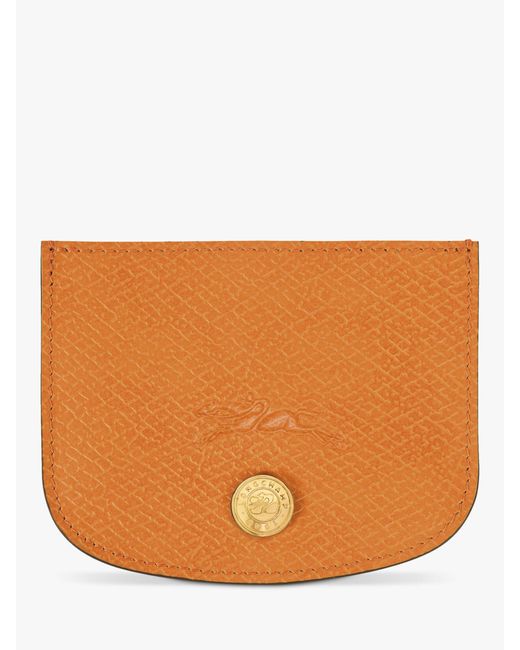 Longchamp Orange Épure Leather Card Holder