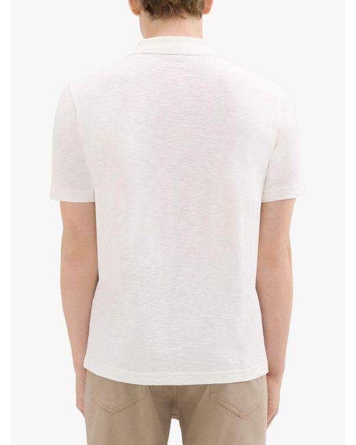 Theory White Bron Cosmos Slub Cotton Polo Shirt for men