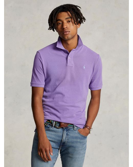 Ralph Lauren Purple Polo Short Sleeve Custom Slim Fit Polo Shirt for men