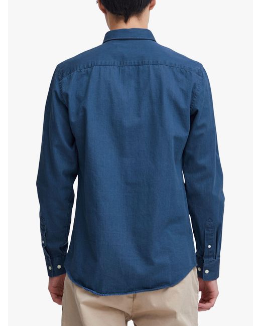 Casual Friday Blue Anton Long Sleeve Denim Shirt for men