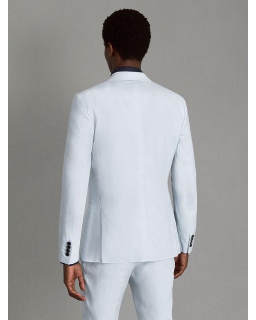 Reiss Gray Kin Linen Tailored Jacket for men